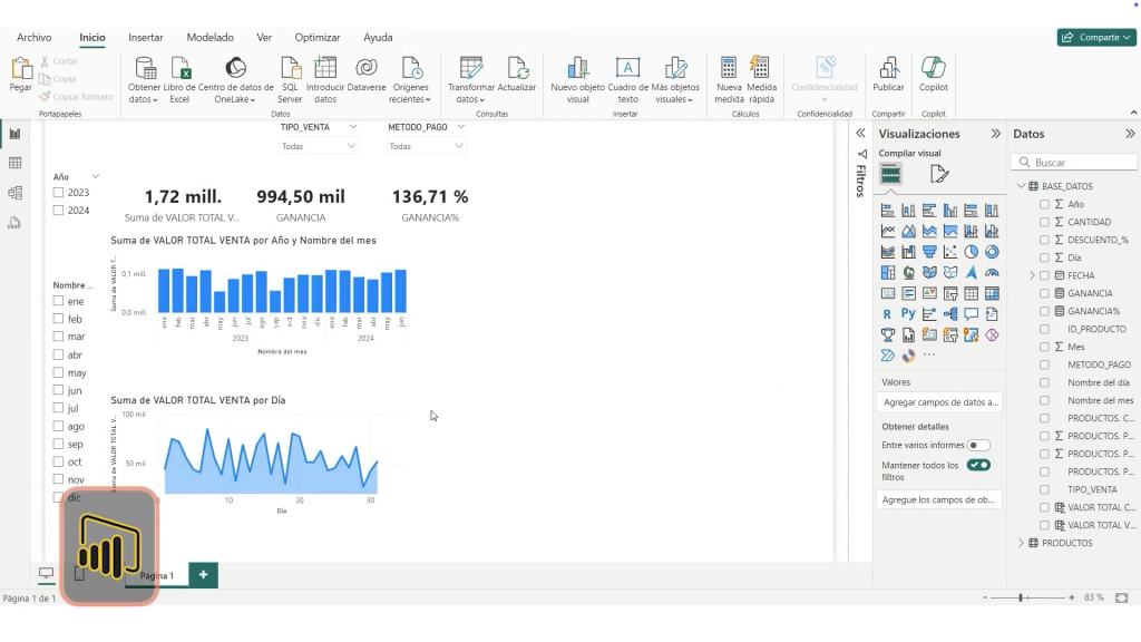 interfaz power bi